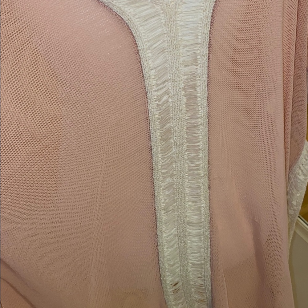 Zara - knit blush pink & white poncho shawl dress - Picture 5 of 7